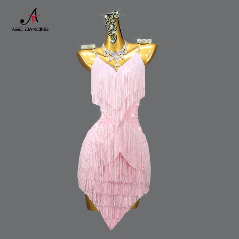 Elegantní dámské taneční šaty na latinské tance - sexy profesionální kostým pro soutěže a vystoupení