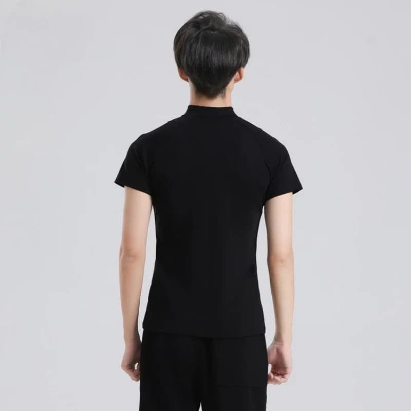 Profesionální pánský taneční top pro latinské tance a společenské soutěže - elastický, stylový tréninkový oděv