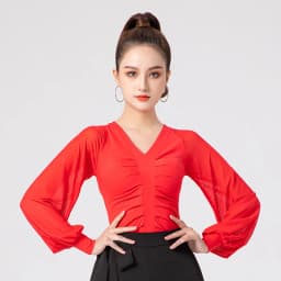Dámský taneční top Latino styl - fitness trénink samba tango flamenco elastický crop top - náhled 3
