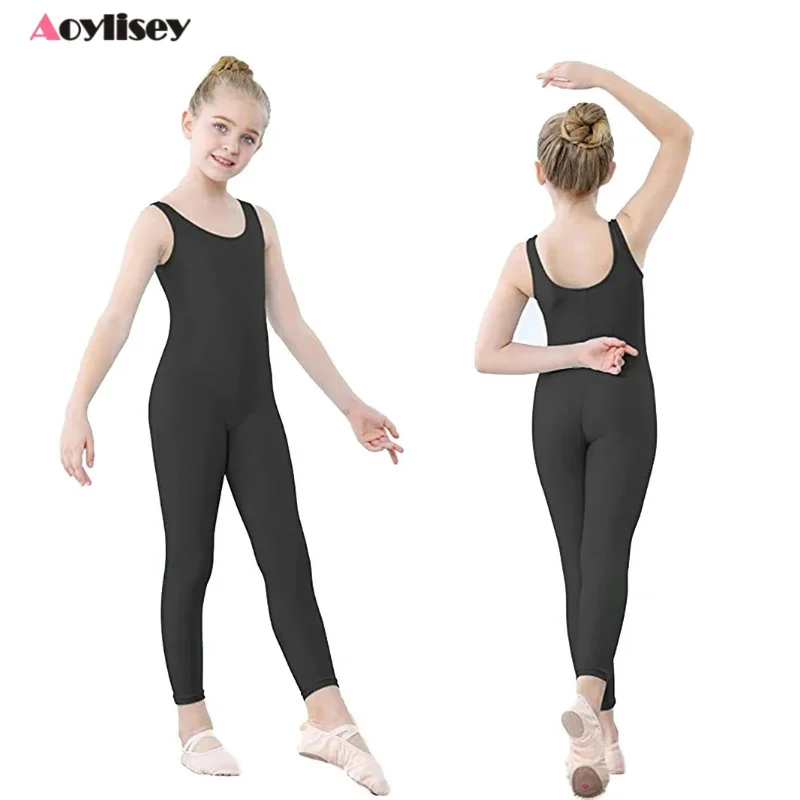 Dívčí taneční body - elastický unitard na balet, gymnastiku a sport - jednobarevný