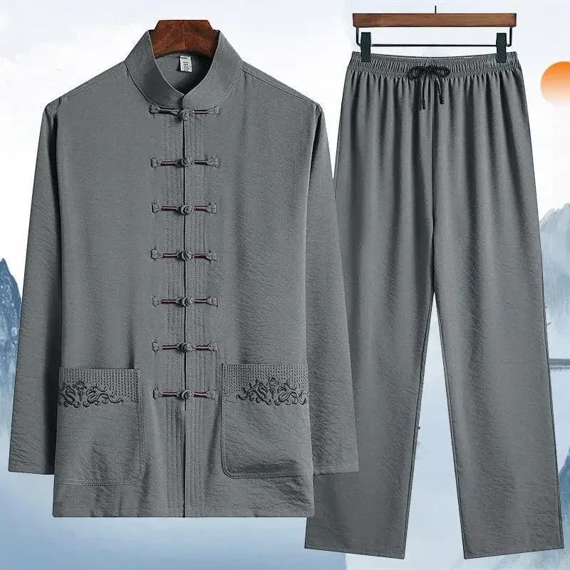 Pánská společenská košile hedvábný materiál dlouhý rukáv elegantní volnočasový styl XL-5XL