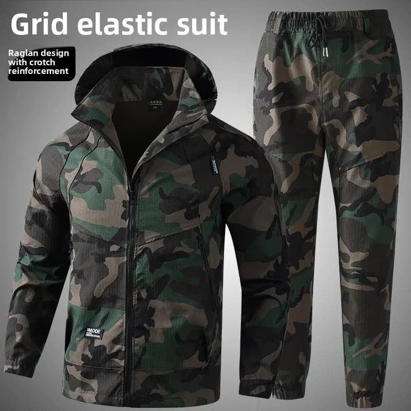 Pánský pracovní oblek maskáčový - odolný elastický set pro outdoor a volný čas