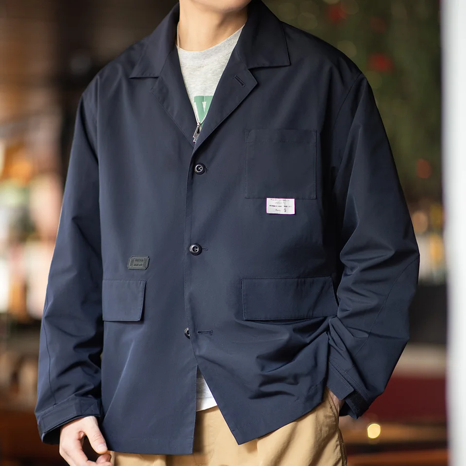 Pánská jarní/podzimní bunda s kapsami - stylový outdoor casual blazer, moderní střih