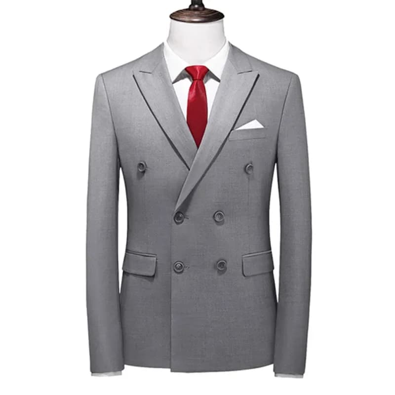 Pánský elegantní oblek slim fit dvouřadový společenský smoking pro formální příležitosti