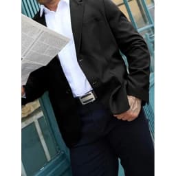 Pánská jarní bunda slim fit semišová černá casual elegantní lehká M-XXL - náhled 4