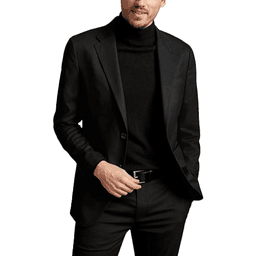 Pánská jarní bunda slim fit semišová černá casual elegantní lehká M-XXL - náhled 3