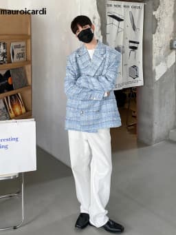 Pánský podzimní elegantní blazer s volným střihem - modré vlněné sako ve vintage stylu - náhled 3
