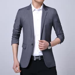 Elegantní pánský oblek slim fit společenský kabát jednobarevný formální sako vel. S-7XL - náhled 3