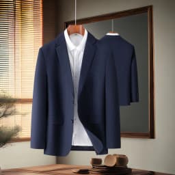 Pánský společenský oblek slim fit - elegantní jednobarevný kabát pro formální i volnočasové aktivity - náhled 2
