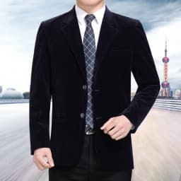 Pánský manažerský sako svetle hnědý corduroy elegantní společenský kabát slim fit jarní podzimní - náhled 6