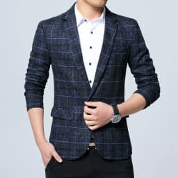 Pánské kostkované sako slim fit – elegantní casual blazer pro společenské příležitosti - náhled 4