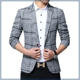 Pánské kostkované sako slim fit – elegantní casual blazer pro společenské příležitosti - náhled 2