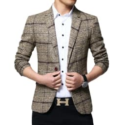 Pánské kostkované sako slim fit – elegantní casual blazer pro společenské příležitosti - náhled 6
