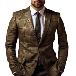 Pánský elegantní sako kabát károvaný vzor slim fit kancelářský blazer šedý - náhled 5