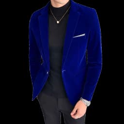 Zlatý sametový pánský blazer – elegantní slim fit oblek pro společenské příležitosti - náhled 7
