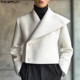 Pánský stylový asymetrický blazer casual streetwear módní elegantní jarní kabát - náhled 3