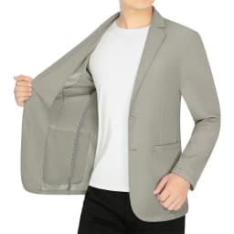 Pánské letní sako prodyšné síťované slim fit volnočasové béžové sportovní sako vel. XL-4XL - náhled 2