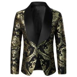 Pánský elegantní oblek pro společenské události - formální sako slim fit svatba večírek - náhled 3