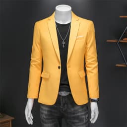 Pánské sako slim fit elegantní společenské béžové v módním designu pro svatbu a kancelář vel. S-3XL - náhled 5