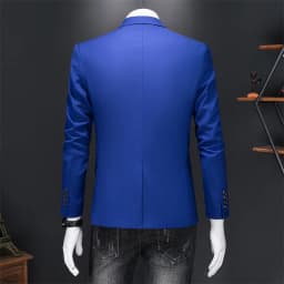 Pánské sako slim fit elegantní společenské béžové v módním designu pro svatbu a kancelář vel. S-3XL - náhled 7