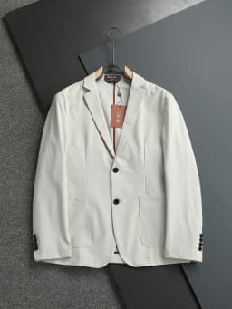 Pánský elegantní oblek slim fit prodyšný formální společenský oblek béžový - náhled 3