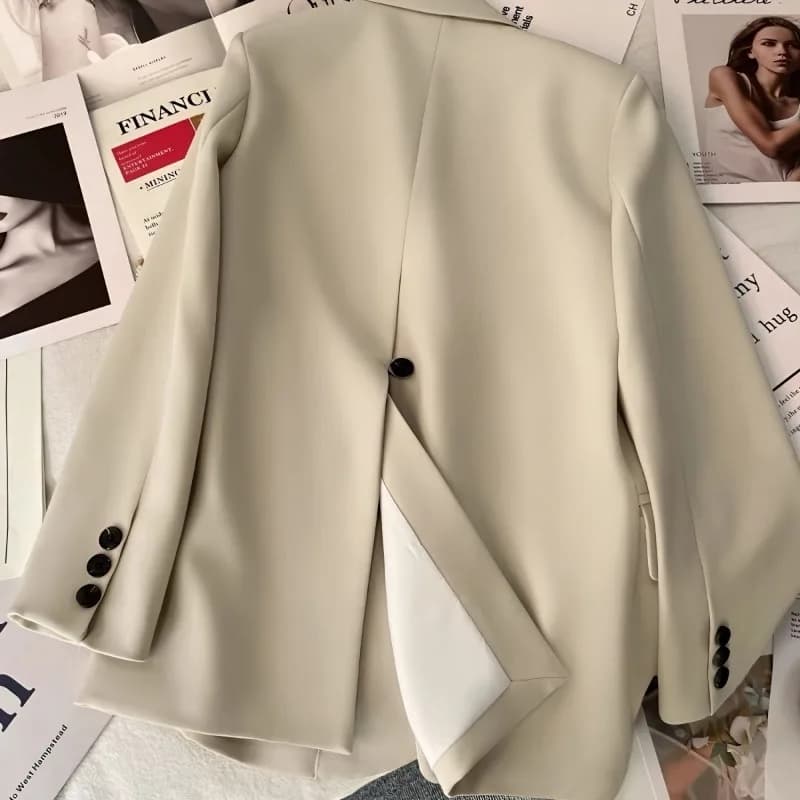 Černý elegantní dámský blazer - společenské sako pro kancelář, jarní móda, štíhlý střih