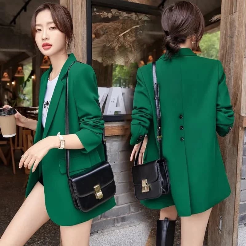 Dámské elegantní černé sako slim fit - jarní podzimní kancelářský kabátek