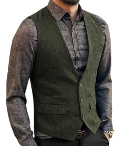 Pánská společenská vesta slim fit - elegantní vintage design pro svatbu a formální událost - náhled 4