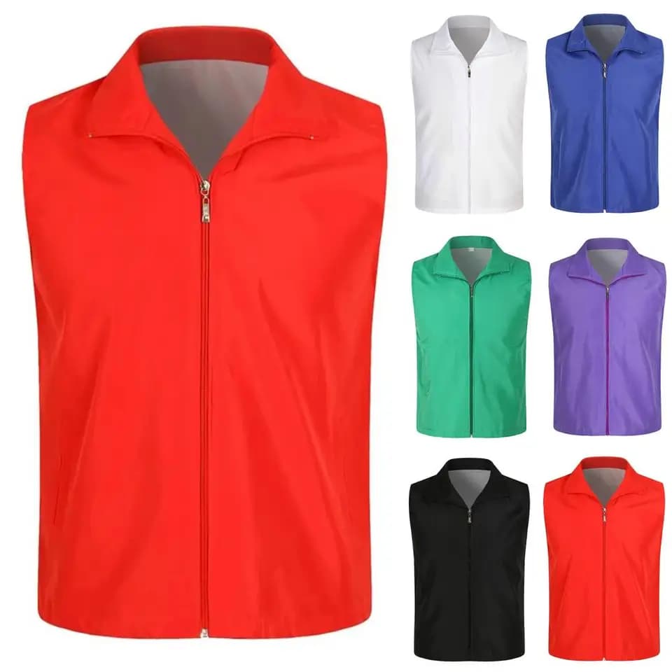 Prodyšná pracovní vesta unisex slim fit s kapsami a zipem - víceúčelový ochranný oděv