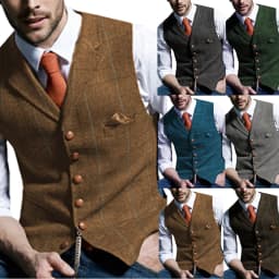 Pánská vlněná vesta v army zelené - elegantní společenský model pro svatbu a volný čas - náhled 2