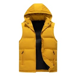 Pánská prošívaná vesta s kapucí na zip - teplá zimní bunda bez rukávů do outdooru - náhled 5