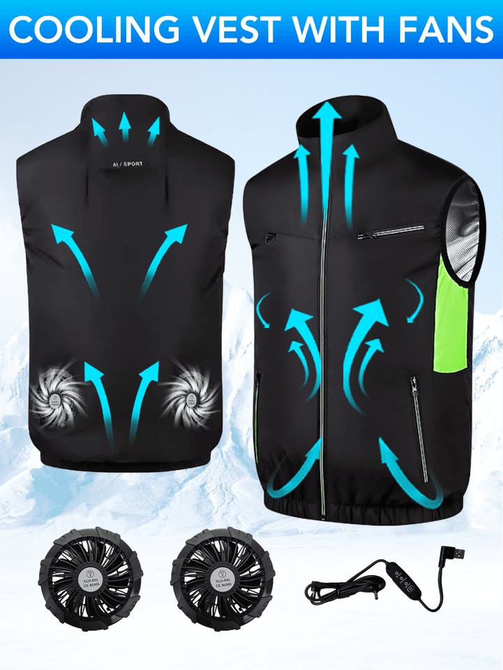 Prodyšná chladicí vesta pro muže - letní outdoor, ochrana před sluncem, sportovní vybavení