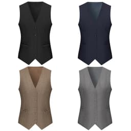 Pánská vesta slim fit pro společenské i volnočasové nošení, béžová elegantní vesta do kanceláře - náhled 3