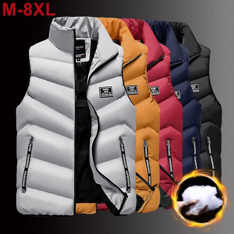 Pánská zimní vesta slim fit prošívaná teplá volnočasová béžová XS-8XL