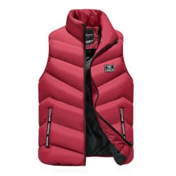 Pánská zimní vesta slim fit prošívaná teplá volnočasová béžová XS-8XL - náhled 6