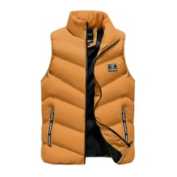 Pánská zimní vesta slim fit prošívaná teplá volnočasová béžová XS-8XL - náhled 3
