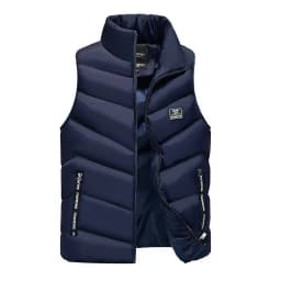 Pánská zimní vesta slim fit prošívaná teplá volnočasová béžová XS-8XL - náhled 5