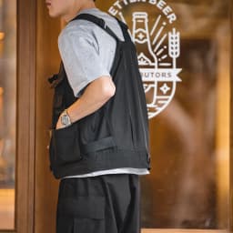 Pánská funkční vesta s více kapsami - outdoorový outdoor prodyšný rozepínací top - náhled 5