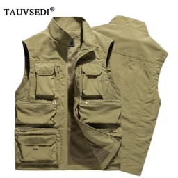 Pánská prodyšná vesta s kapsami - outdoorové oblečení pro sport a volný čas, velikost XS-6XL - náhled 2