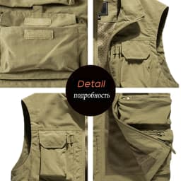 Pánská prodyšná vesta s kapsami - outdoorové oblečení pro sport a volný čas, velikost XS-6XL - náhled 7