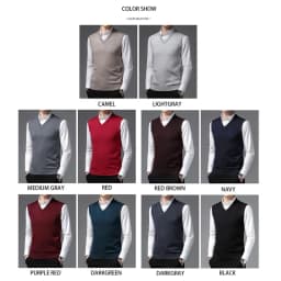 Pánská vesta svetr slim fit elegantní jednobarevný V-výstřih podzim/zima - náhled 5
