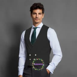 Pánská elegantní vesta slim fit - dvouřadový módní top pro společenské a business události - náhled 4
