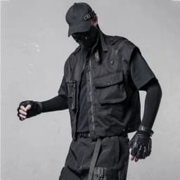 Víceúčelová taktická vesta pánská - cargo design, streetwear, moderní prodyšný styl - náhled 3