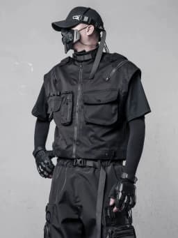 Víceúčelová taktická vesta pánská - cargo design, streetwear, moderní prodyšný styl - náhled 4