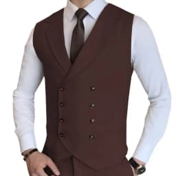 Pánská champagne vesta slim fit – elegantní společenský oděv pro svatbu a společenské akce - náhled 3