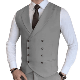 Pánská champagne vesta slim fit – elegantní společenský oděv pro svatbu a společenské akce - náhled 4