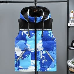 Pánská maskáčová vesta XXL - zimní zateplená fleecová vesta s kapucí pro outdoor a volný čas - náhled 4