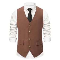 Pánská vintage vesta western styl černá zelená kávová prošívaná kožená vložka - náhled 3