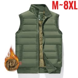 Pánská zimní vesta XXL prošívaná fleecová zateplená teplá outdoor bunda bez rukávů - náhled 2