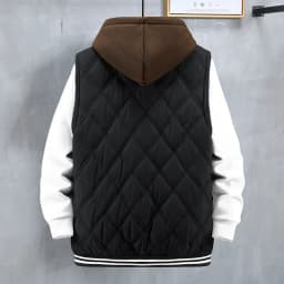 Pánská zimní vesta XXL - teplá prošívaná vesta s kapucí pro silnější postavy 3XL-10XL - náhled 4